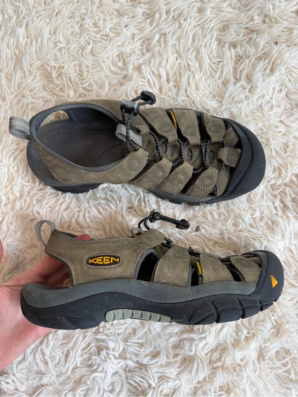 KEEN Newport Waterproof Leather Hiking Sport Sandals Gray Men’s US 8 EU 40.5